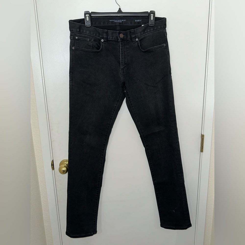 Banana Republic Slim Luxe Traveler Black Jean